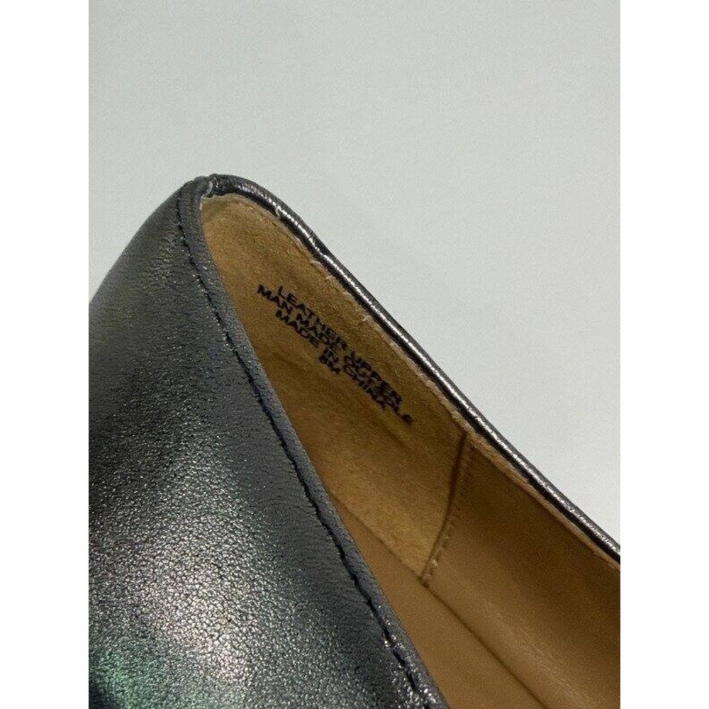 Talbots Francesca Tasseled Metallic Leather Driving Flats Shoes Silver Size 8 - Picture 8 of 11